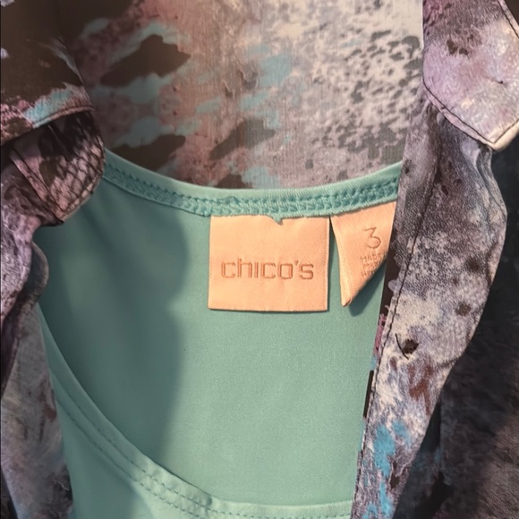 CAbi Blue and Black Blouse with Abstract Pattern - Picture 3 of 6